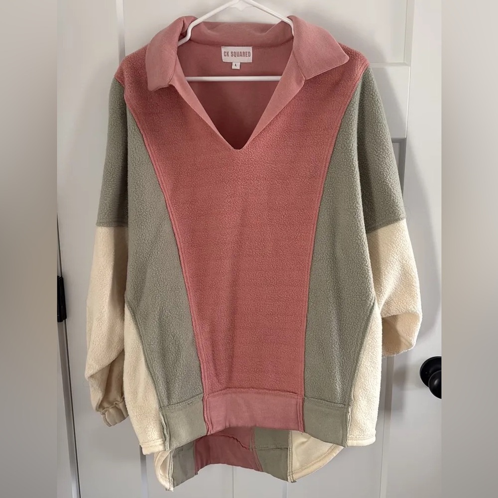 Colorblock V-Neck Women Sweater